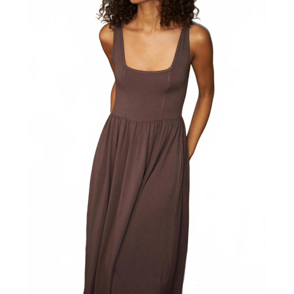 NEW LA RELAXED effie maxi dress in espresso